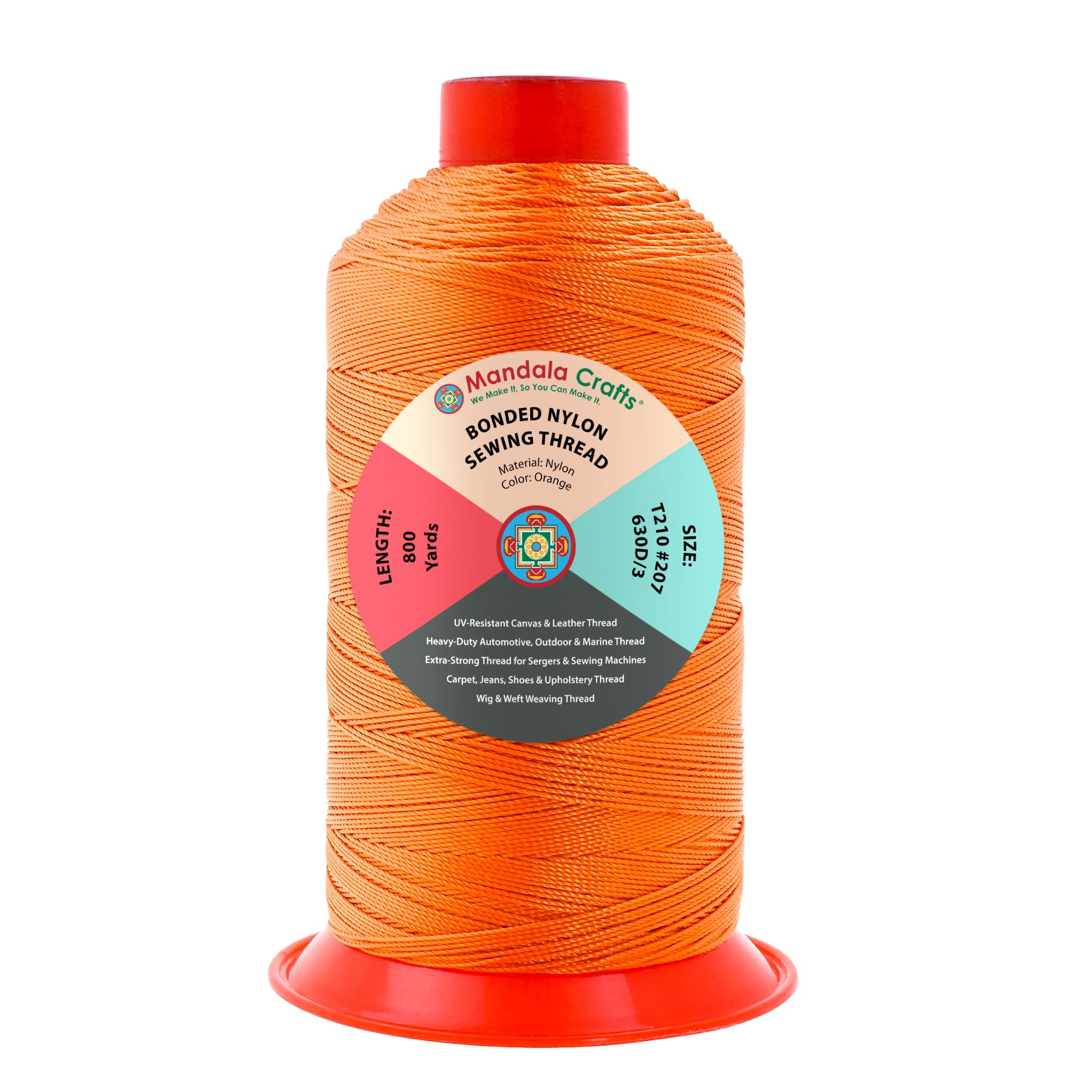 Amazon.com: Mandala Crafts Size 207 630D T210 Bonded Nylon Thread